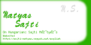 matyas sajti business card